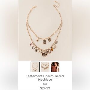 BKE Statement Charm Tiered Necklace